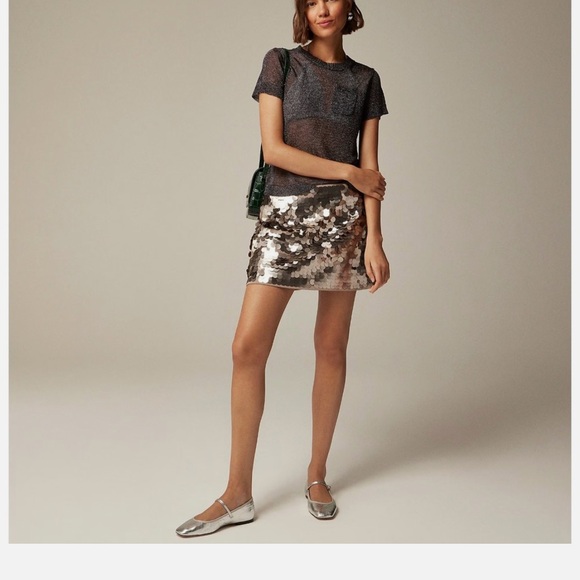 J. Crew Bronze Metallic Mini Skirt - Picture 1 of 3